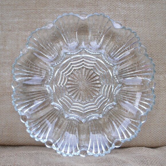 Vintage Anchor Hocking Deviled Egg Glass Tray - Picture 1 of 16